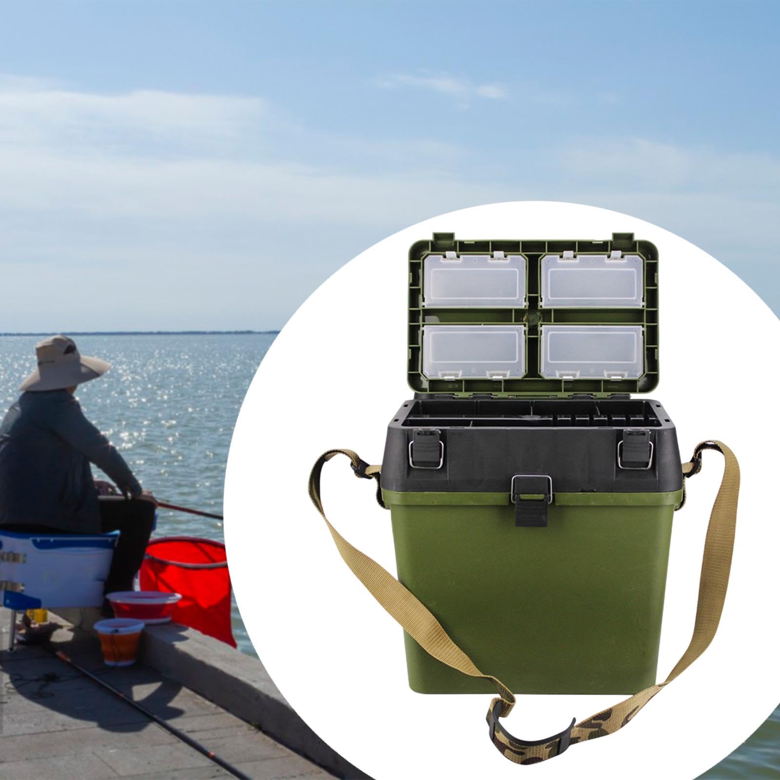 Ampia Scatola Porta Attrezzi da Pesca con più Scomparti per Organizzare Ami, Esche E Accessori; Vassoio Rimovibile; Contenitore Impermeabile.