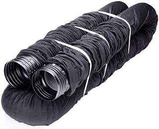 Flex-Drain 51510 4-Inch x 25-Ft Flexible Expandable Perforated Drain Pipe with Filter Sock for Landscaping