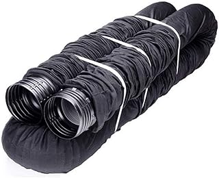 Flex-Drain 51510 Flexible/Expandable Landscaping Drain Pipe, Perforated with Filter Sock, 4-Inch by 25-Feet