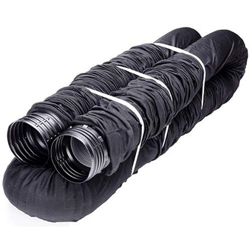 Flex-Drain 51510 Flexible/Expandable Landscaping Drain Pipe, Perforated with Filter Sock,