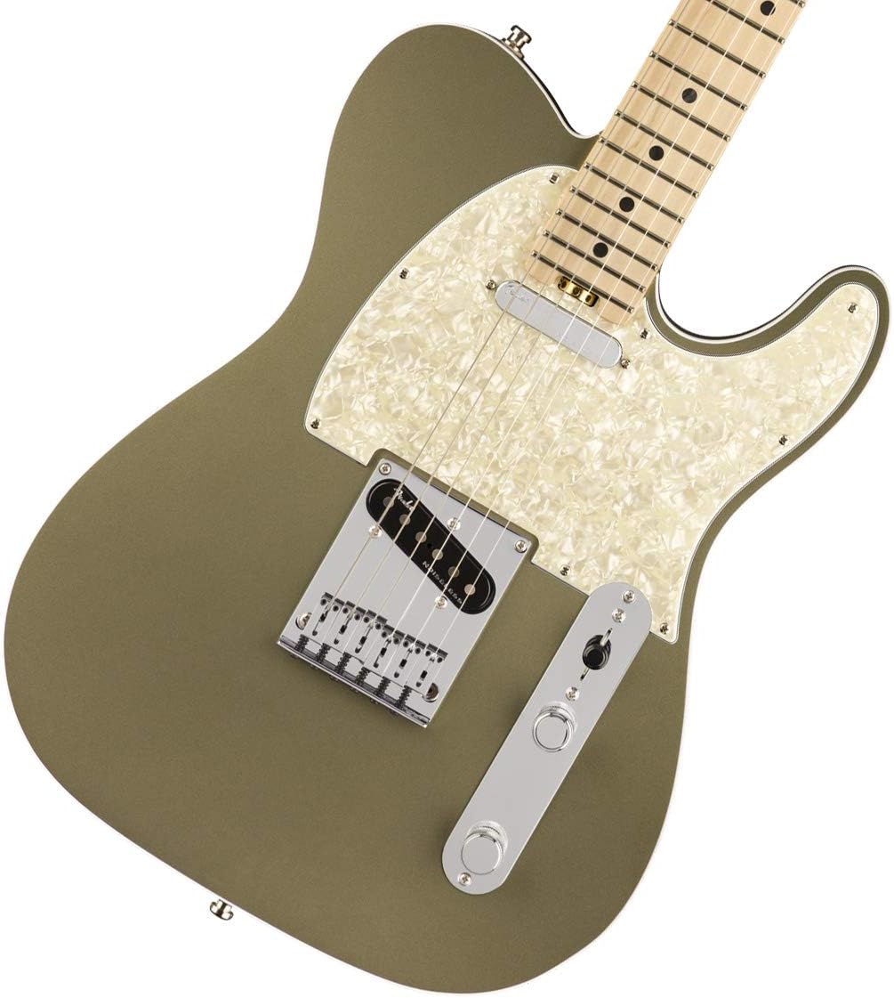 Fender American Elite Telecaster Electric Guitar (Satin Jade Pearl Metallic, Maple Fingerboard)