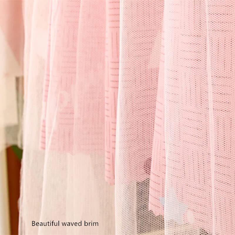 Teanea Cute Bunk Bed Curtains Privacy Cloth Underbed Curtains for Bottom Girls, 2 Panels, Pink Tree