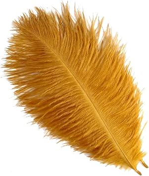 XZEN 5.9"-7.9" Ostrich Feather Plume Decoration DIY Craft Pack of 100PCS Gold