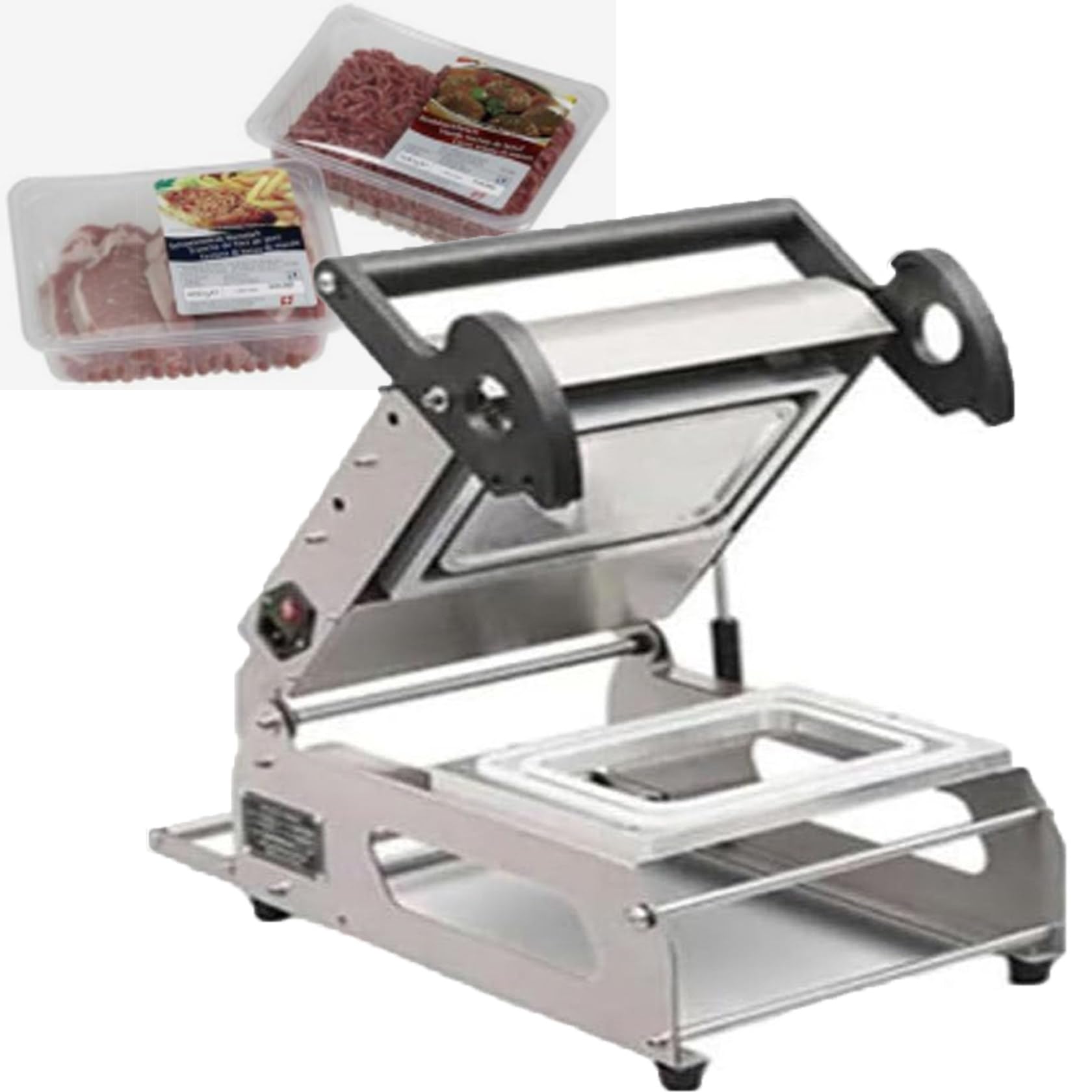 MáQuina Selladora TéRmica De Bandejas De Alimentos Comerciales, MáQuina Envasadora De Alimentos A PresióN Manual Para Cajas De Comida Para Llevar, Selladora De Bandejas De , 7~8 Veces Por Minuto