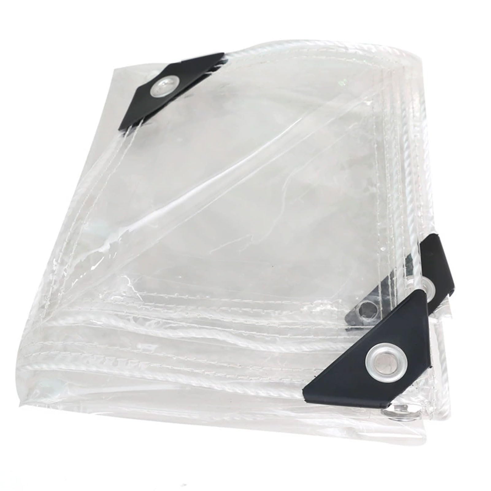 Transparent PVC Tarpaulin with Eyelets, Outdoor Transparent Waterproof Tarp Cover for Pergola, Garden Furniture, Outdoor Workspace, Greenhouse and Patio Areas (1x7m)