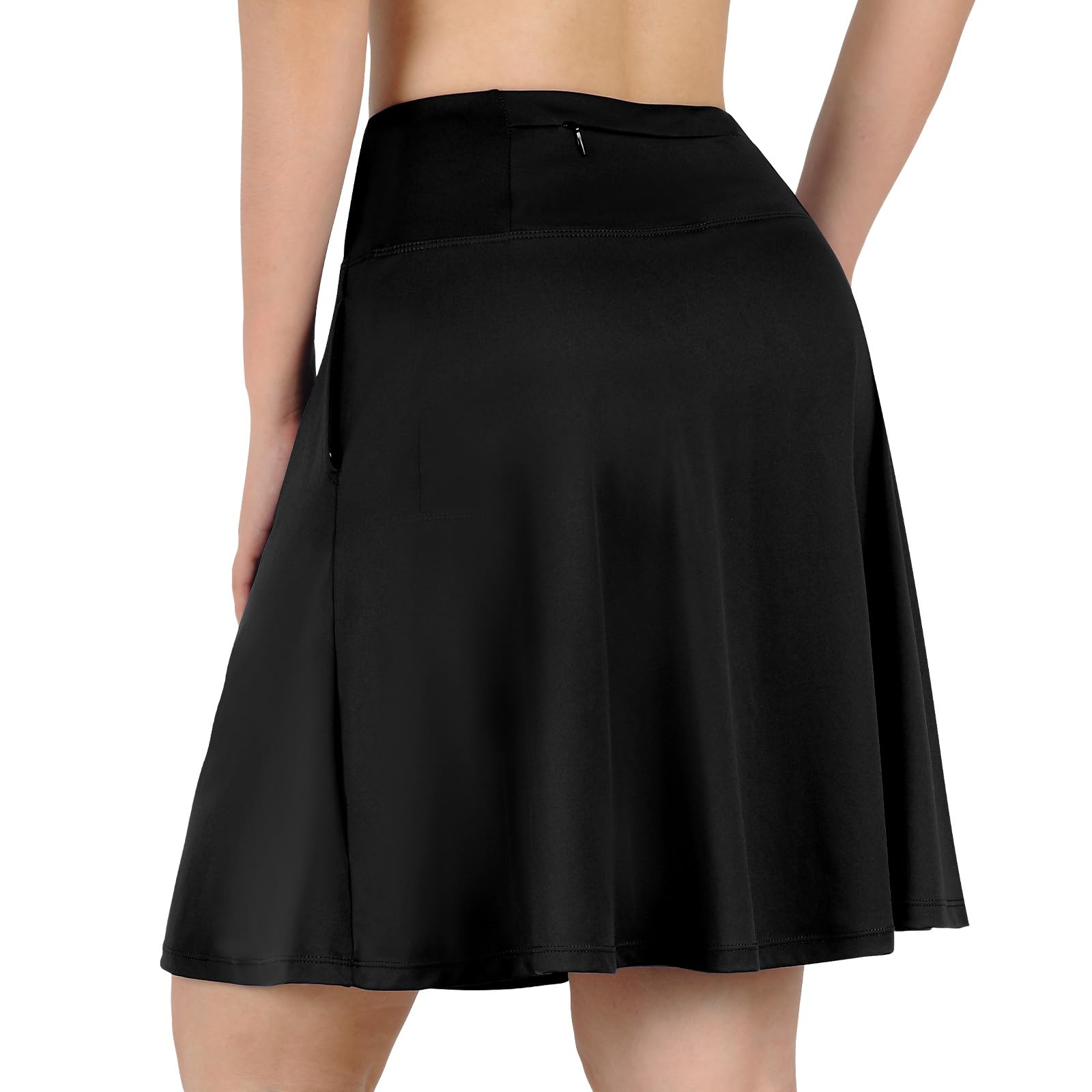 Turnhier Falda pantalón para mujer, longitud hasta la rodilla, de 20 pulgadas, casual, atlética, para tenis, golf, con bolsillos