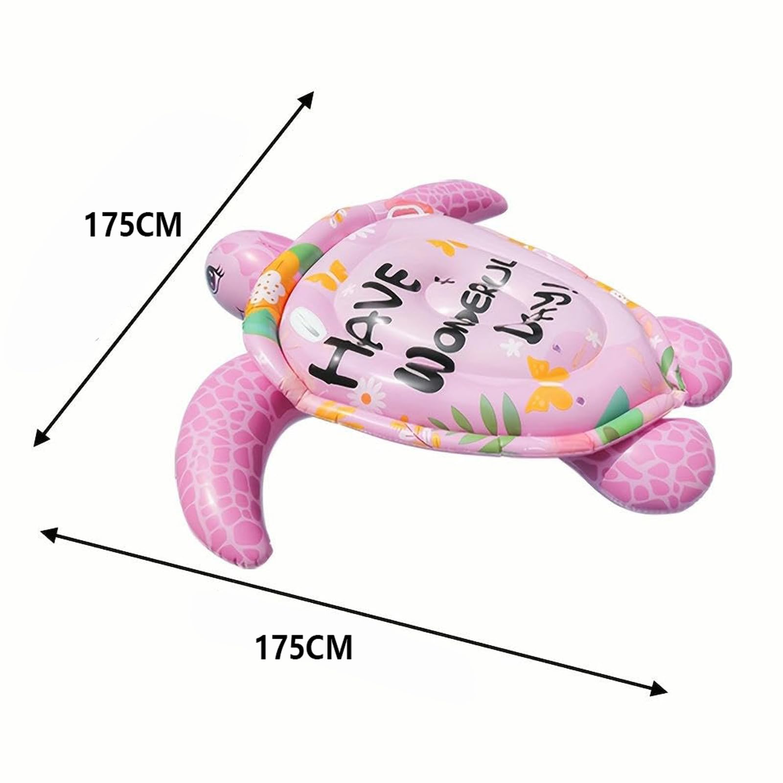 Bouées Gonflables piscin Matériau PVC 175 × 175 cm Résistant Flottant Hamac Gonflable avec Un Motif de Tortue Rose avec accoudoirs Flexible et Portable pour Fêtes,Été,Plage,Aquatique