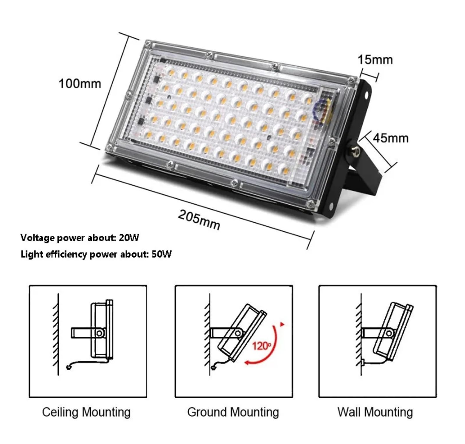 Lampada UV per Resina Lampada LED UV ultravioletta Luce nera 50W 395nm portatile for polimerizzazione colla senza ombre for colloidale a spruzzo