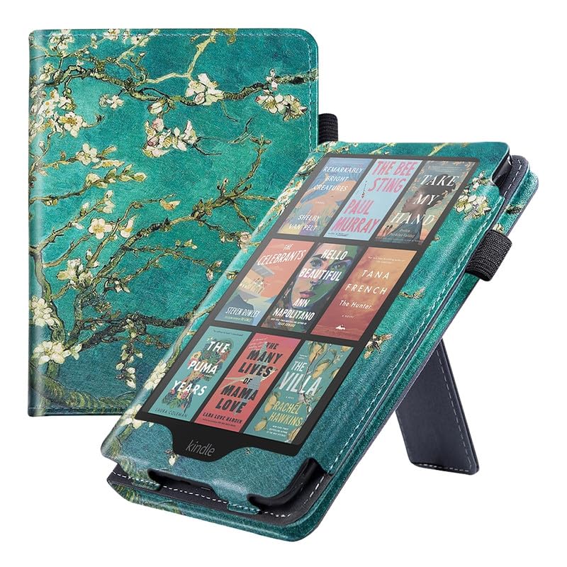 FENSIR® PU Leather Smart Flip Protective Case Cover | Suitable for 12th Generation Kindle Paperwhite E-Readers | Slim Lightweight Design with Auto Sleep/Wake and Hand Strap Green-image-23