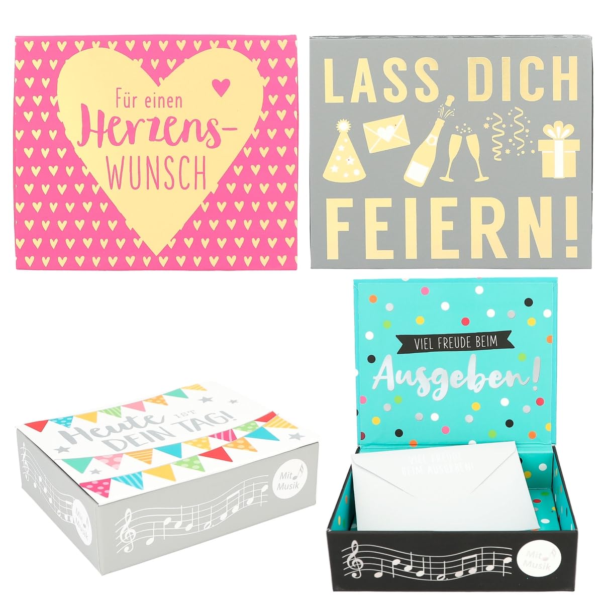 Depesche 10871-032 Wish Fulfiller Soundbox for Giving vouchers, with Melody and Letter, Approx. 11.2 x 9.5 x 3.5 cm