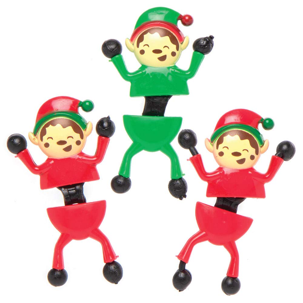 Baker Ross AX322 Christmas Elf Wall Climbers - Pack of 6, Christmas Novelty Toys for Kids, Ideal for Party Favours, Loot or Prize Bag, and Stocking Fillers