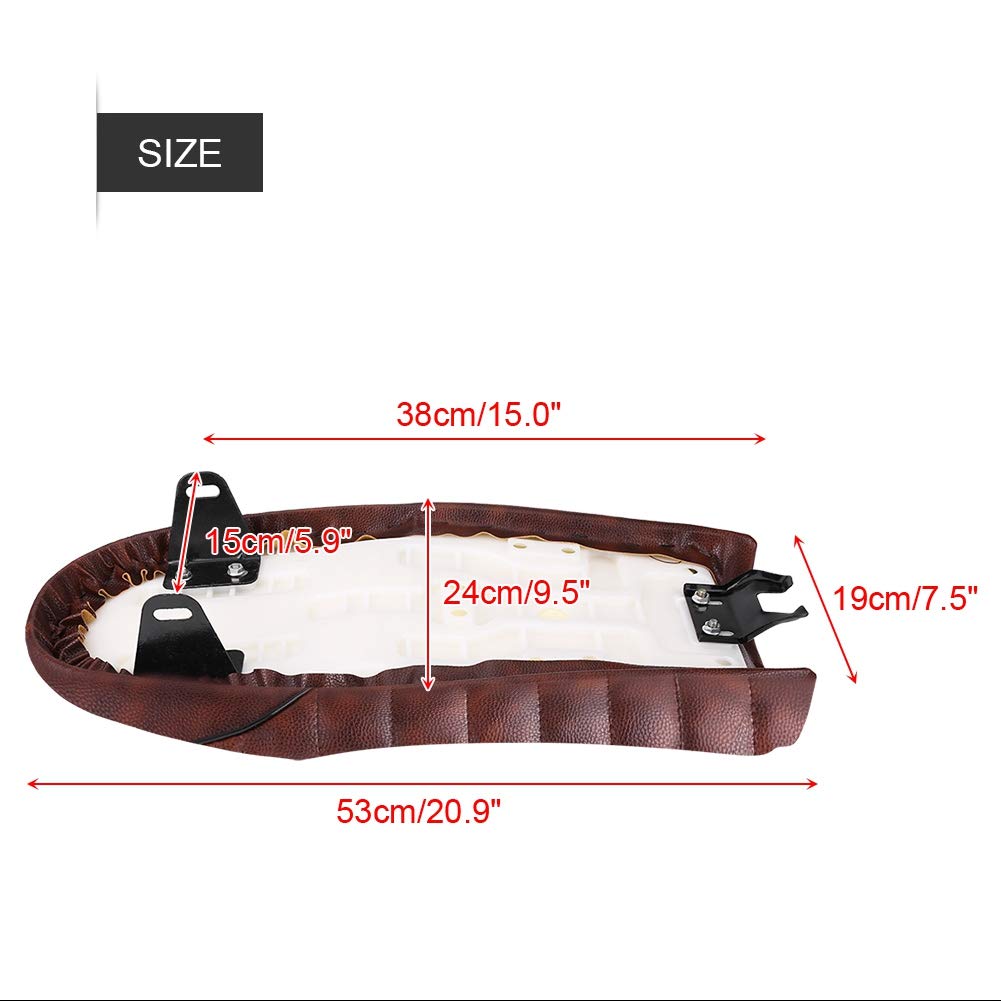Sedile Moto in Pelle PU Vintage Cafe Racer Sella Piatta Cuscino per CG125 GN CB400SS