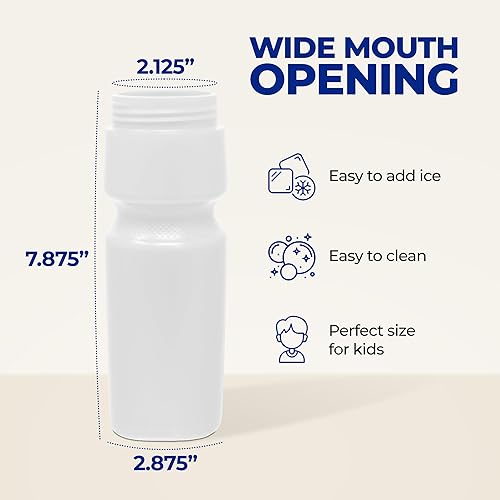 Miniatura 5 de Rolling Sands Botellas de agua deportivas de 20 onzas fabricadas en Estados Unidos, paquete de 6 botellas deportivas en blanco sin BPA para equipos