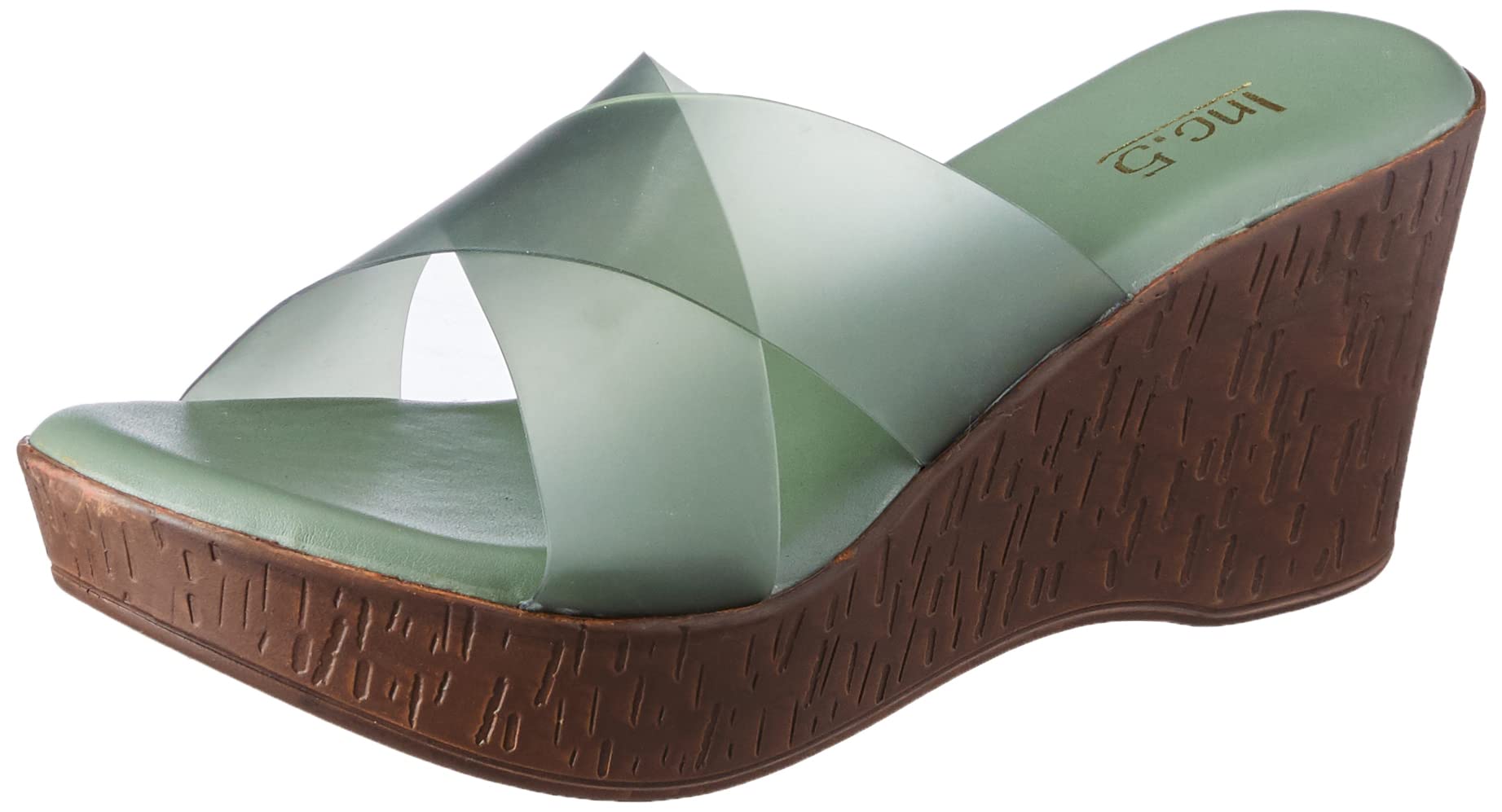 Inc.5 Wedges Fashion Sandal For Women_990092_GREEN_4_UK (B0BGKX13ML) Amazon Price History, Amazon Price Tracker