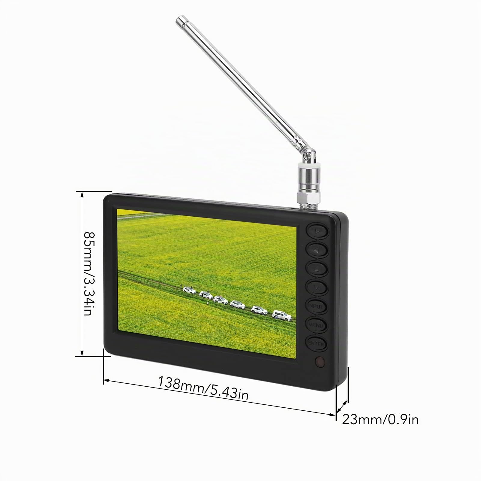 TV Digital Portátil HD de 5 Pulgadas 1080P Con Interfaz Enriquecida Y Soporte, Compatible Con TV Analógica/Digital/ATV/Radio FM, Múltiples Formatos de Video, Para Cocina, Automóvil