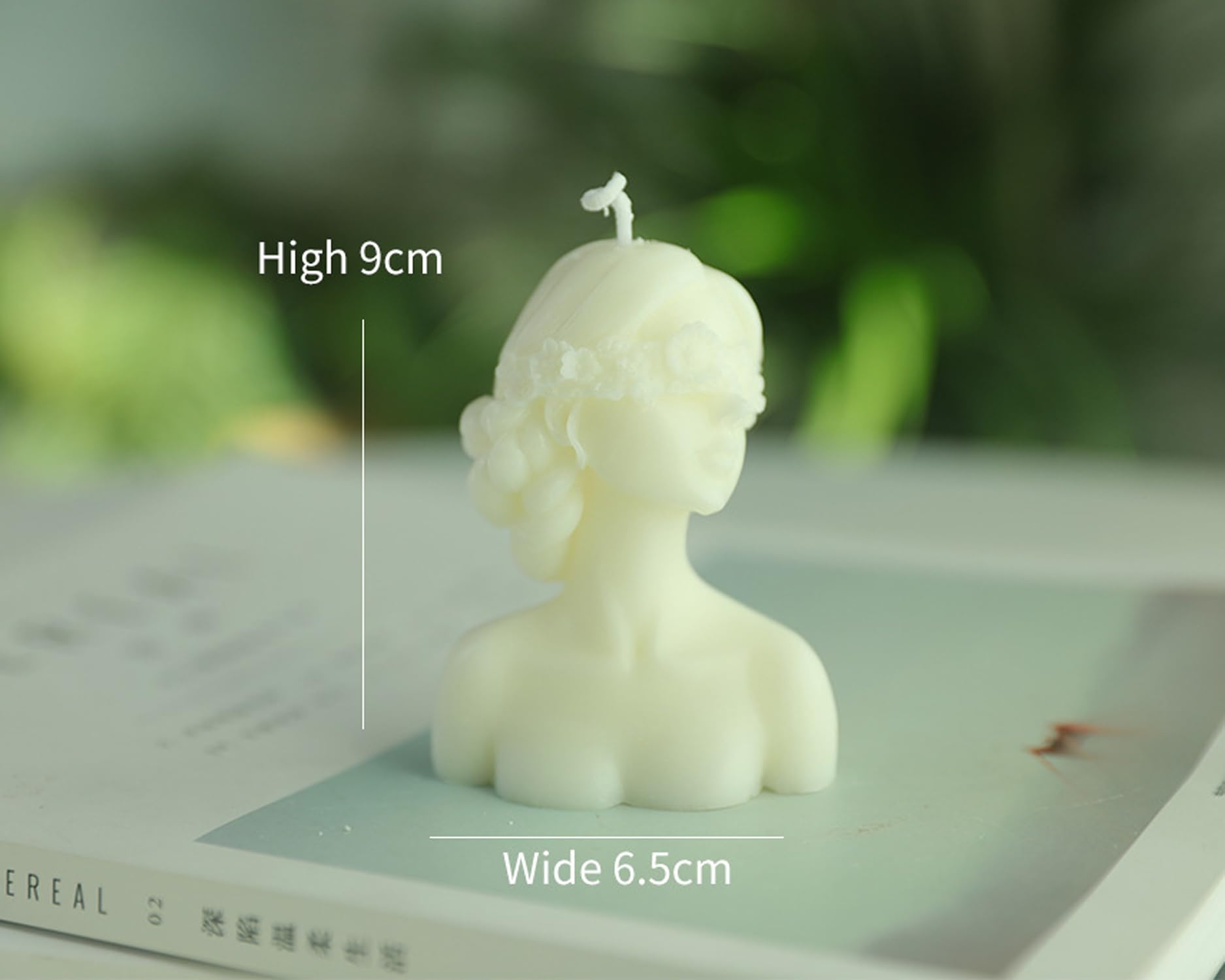 Maiden Bust Statue Scented Candle,100G Aroma Soy Wax Greek Vegan Aesthetic Decorative Candle for Table Photo Prop Birthday,Prefect Gift for Meditation Stress Relief Mood Boosting Bath Yoga (White)