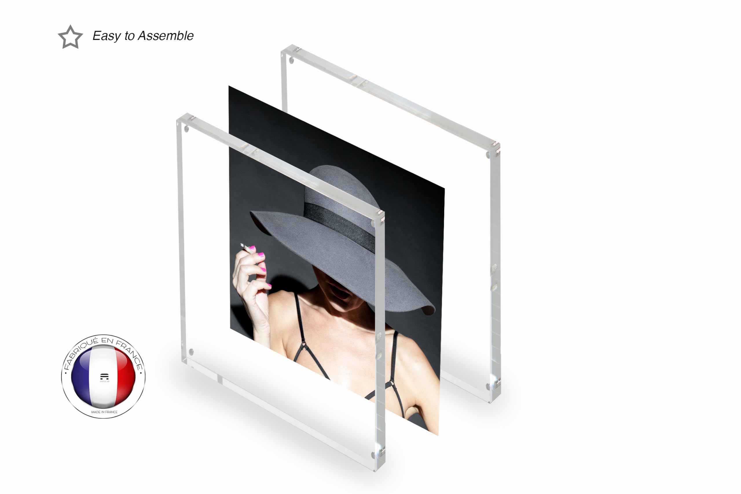 Quadro plexiglass, Quadro Blocco Fotografica Trasparente Magnetica 14 x 14 cm
