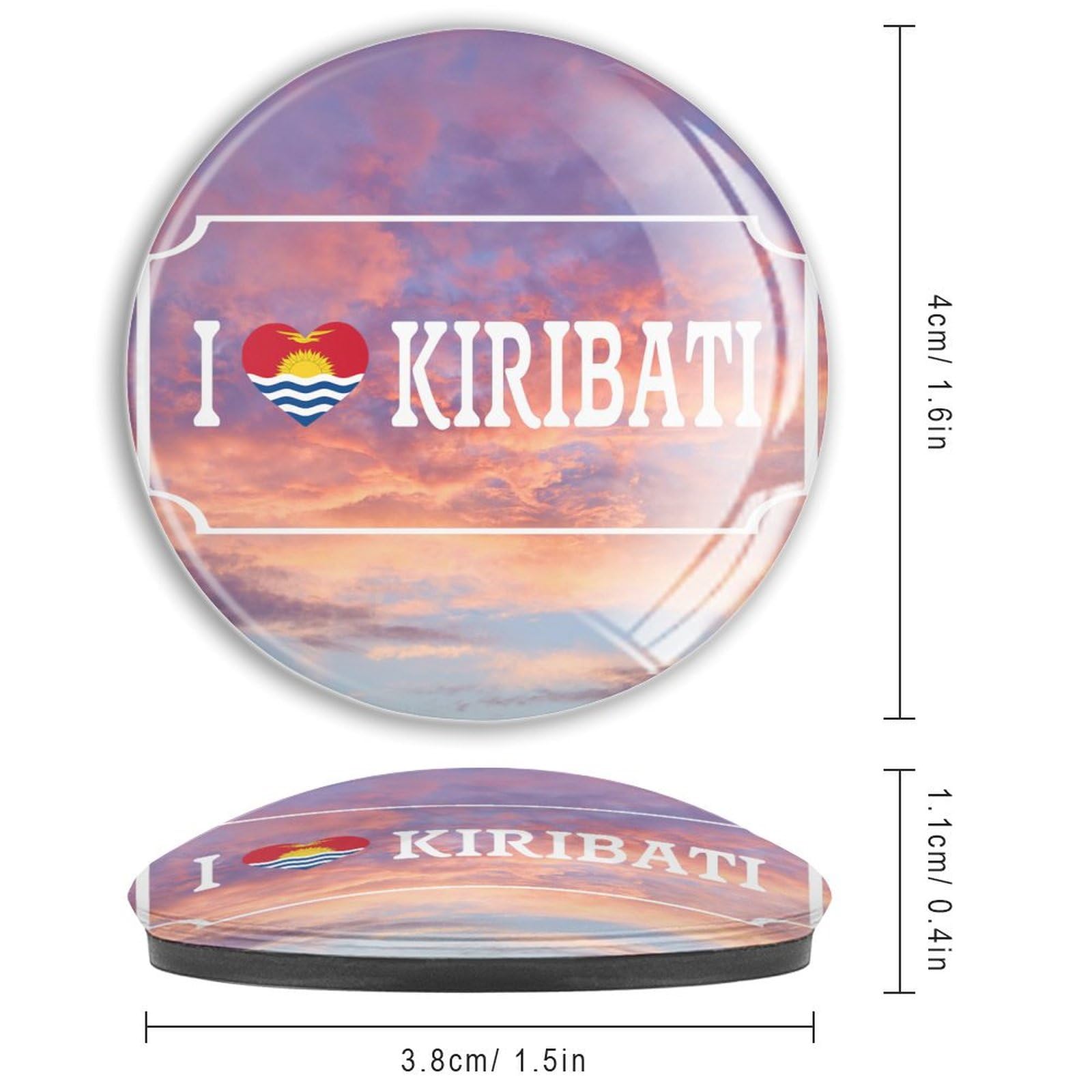 I Love Kiribati Flagge Kühlschrankmagnete Glas Starke Magnete I Choice Peace Kühlschrankmagnet Nationalflaggen Kühlschrankmagnete für Whiteboard Klassenzimmer Büro Küche 4 Stück