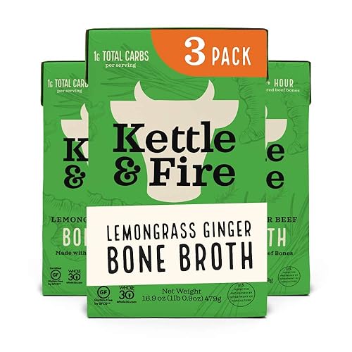 Miniatura 14 de Kettle and Fire Classic - Caldo de hueso de ternera, aprobado por Keto, Paleo, y Whole 30, sin gluten, alto en proteínas y colágeno, paquete de 4