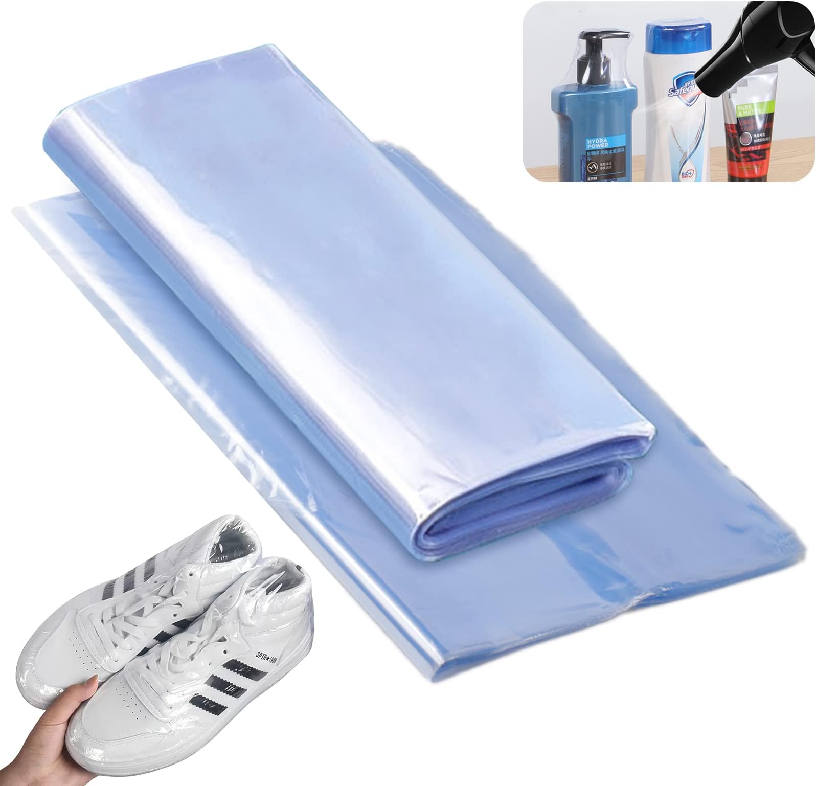 100 Pcs Heat Shrink Wrap Bags 11.8 x 15.7 inch Transparent Shrink Wrap Film Bag for Packaging Shoes Soaps Bath Bombs Candles DIY Crafts (30 x 40 cm)