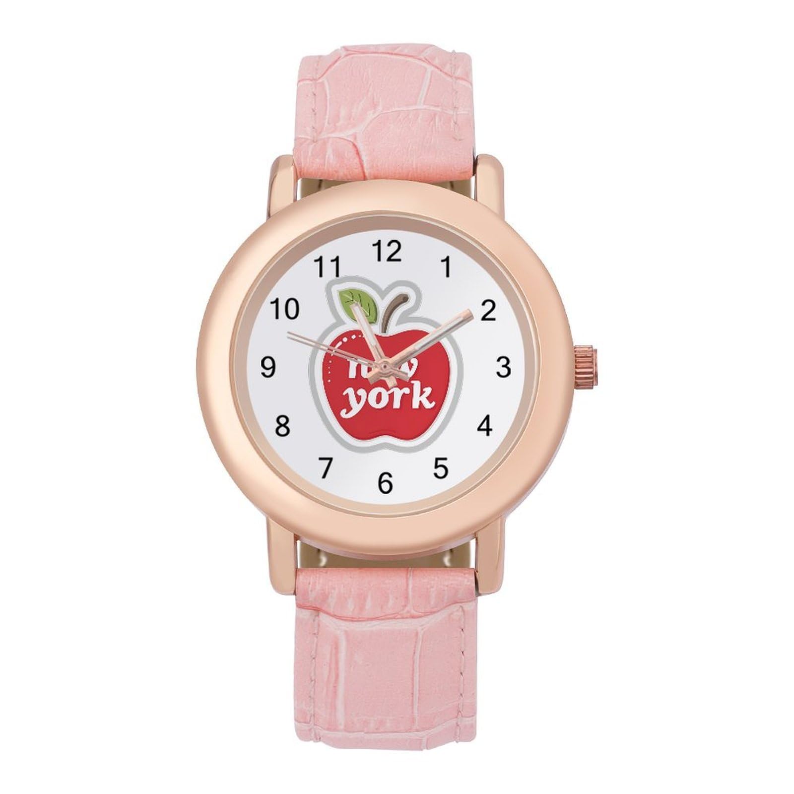 New York Damen-Armbanduhr, leicht ablesbar, flexibel, drei Zeiger, rundes Gehäuse, Quarzuhr für kleine Handgelenke