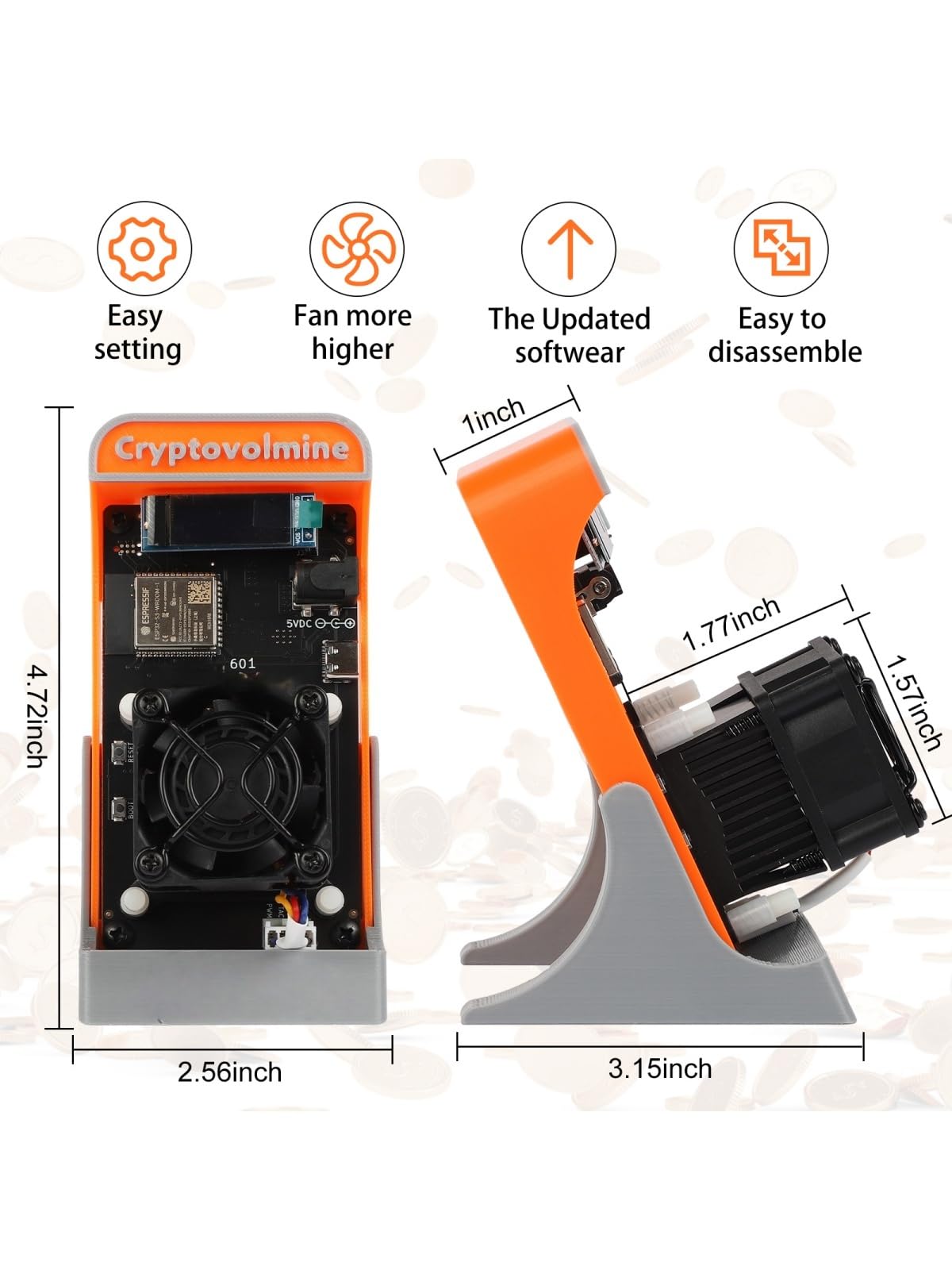 Amazon.co.jp: Bitaxes ガンマ 601 ビットコイン マイナー BM1370 Asic