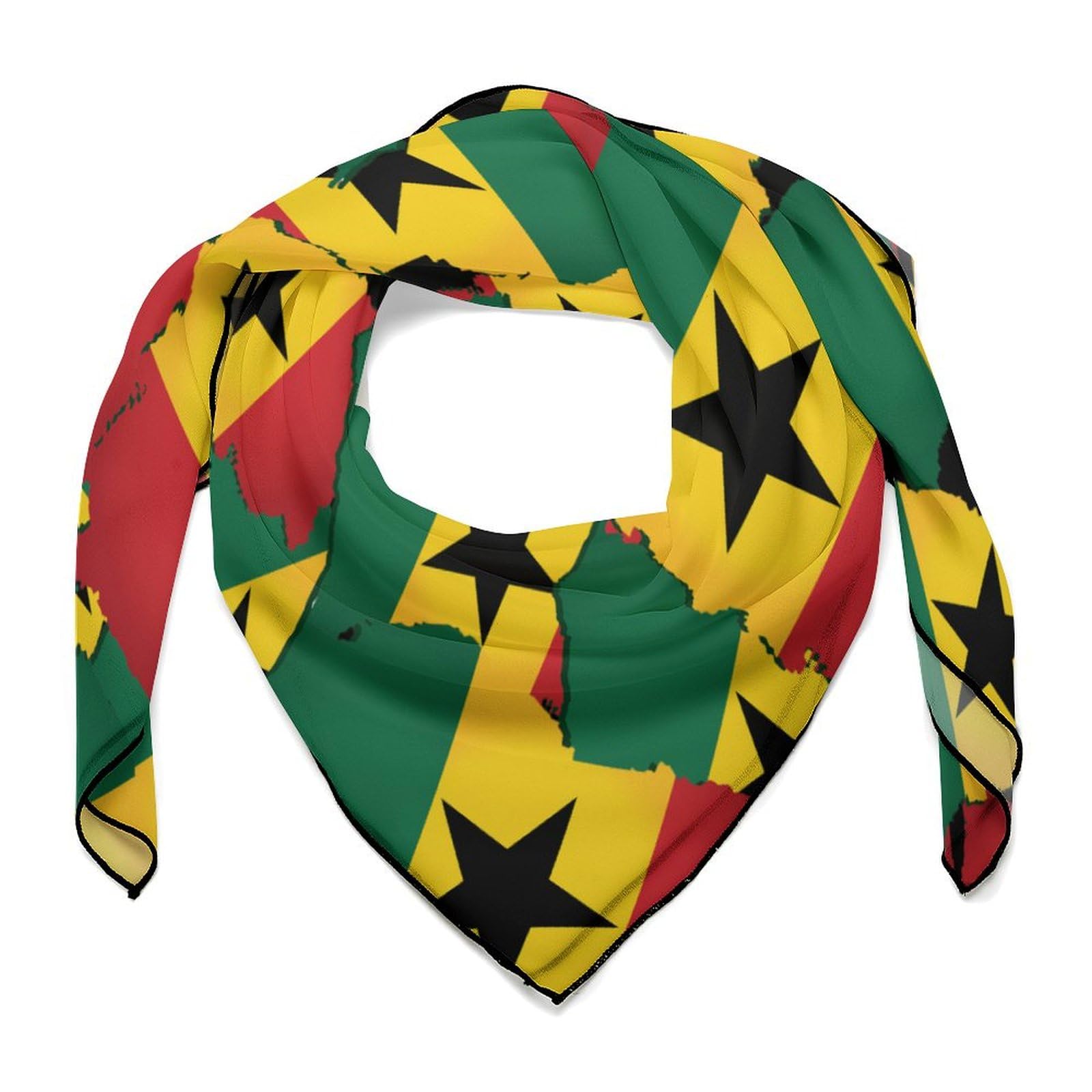 Smazdfxx Unisex As Pic Ghana Flag And Map Colorful Bandana Kerchief For Women Lightweight Soft Square Scarf Headwear