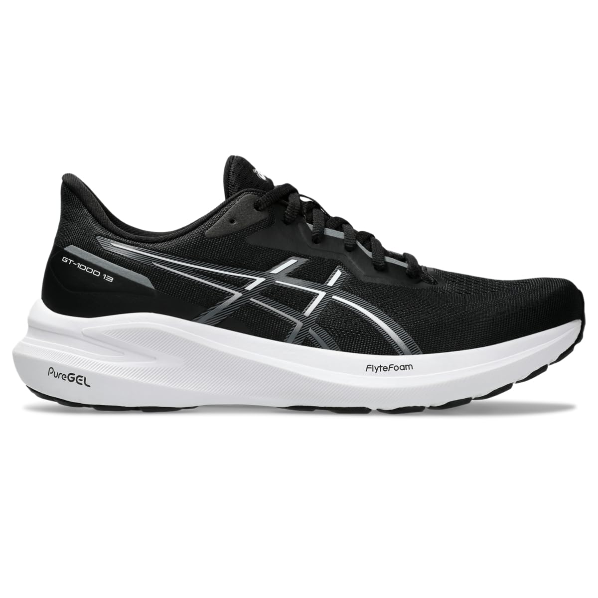 Asics Men's GT-1000 13 Sneaker, Black White, 5 UK