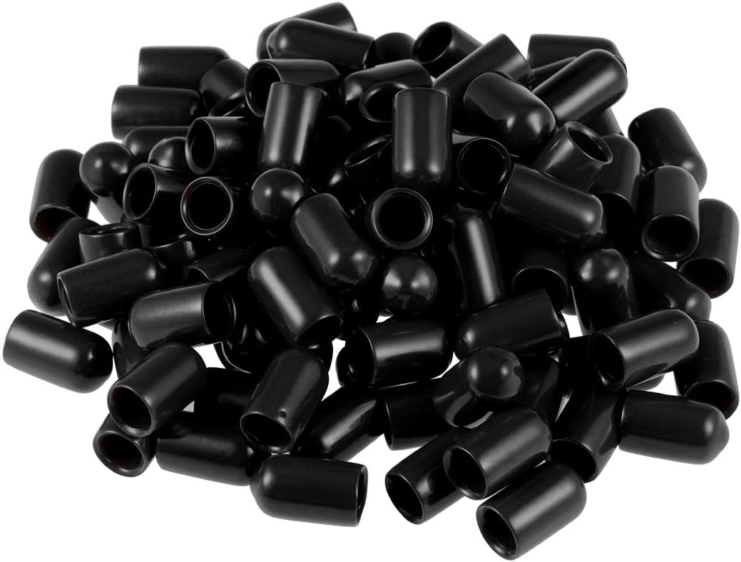 sourcing map 50 Stück Gummi Endkappen 2,5mm Innendurchm. Gummikappen