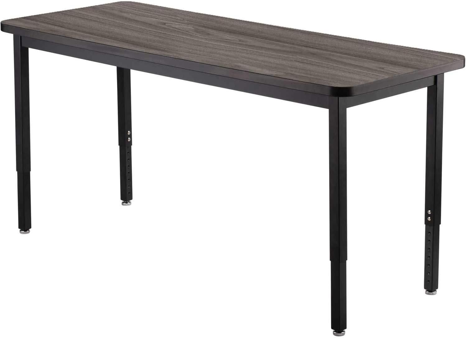 Global Industrial Height Adjustable Table, 48"W x 30"D x 22-1/4 to 37-1/4"H, Rustic Gray
