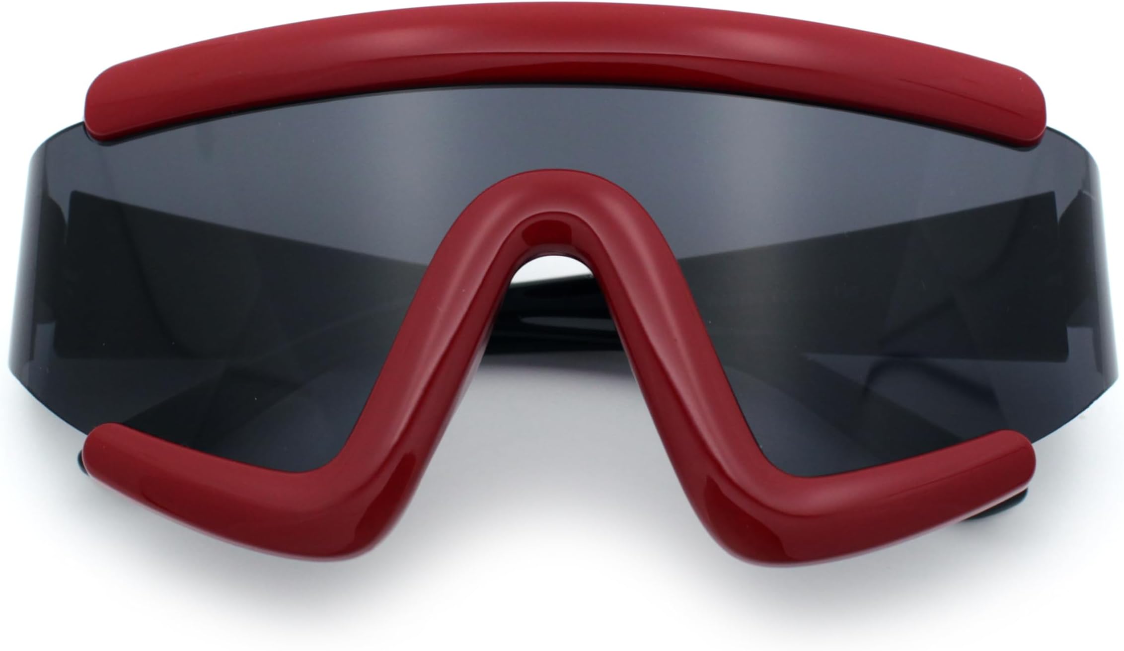 Thick Bubble Plastic Frame Oversize Shield Rectangular Sport Sunglasses