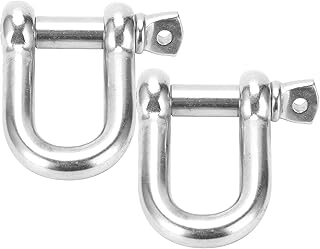 VGEBY D-Shape Shackle, 2Pcs Corrosion‑resistant Screw Pin Anchor Shackle 304 Stainless Steel Heavy Duty D‑Shape Shackle Boating