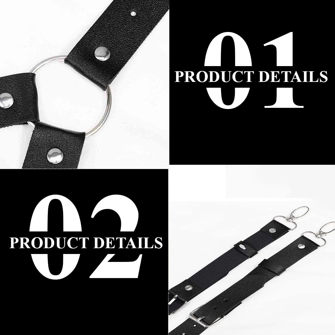 Cinturón de arnés de pecho para hombre, ajustable, de piel sintética gruesa, para hombre, sexy, punk, pecho, hombro, músculo, espectáculo, disfraces de moda, ropa de club para cosplay, negro