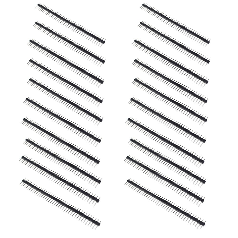 20PCS Male Header Pin 40 Pin Header Strip 2.54 mm for Connector