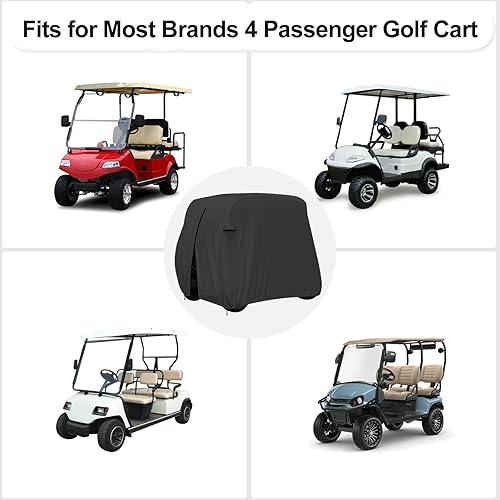 Miniatura 8 de OutdoorLines Funda para carrito de golf para 4 pasajeros, universal para la mayoría de marcas, 400D al aire libre, impermeable, resistente a los