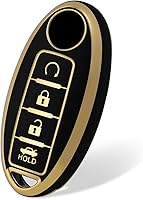 Vista 11 de Funda para llave de TPU suave con patrón dorado, protección de 360 grados, compatible con Nissan Altima Coupe Armada GTR Maxima Murano Cross