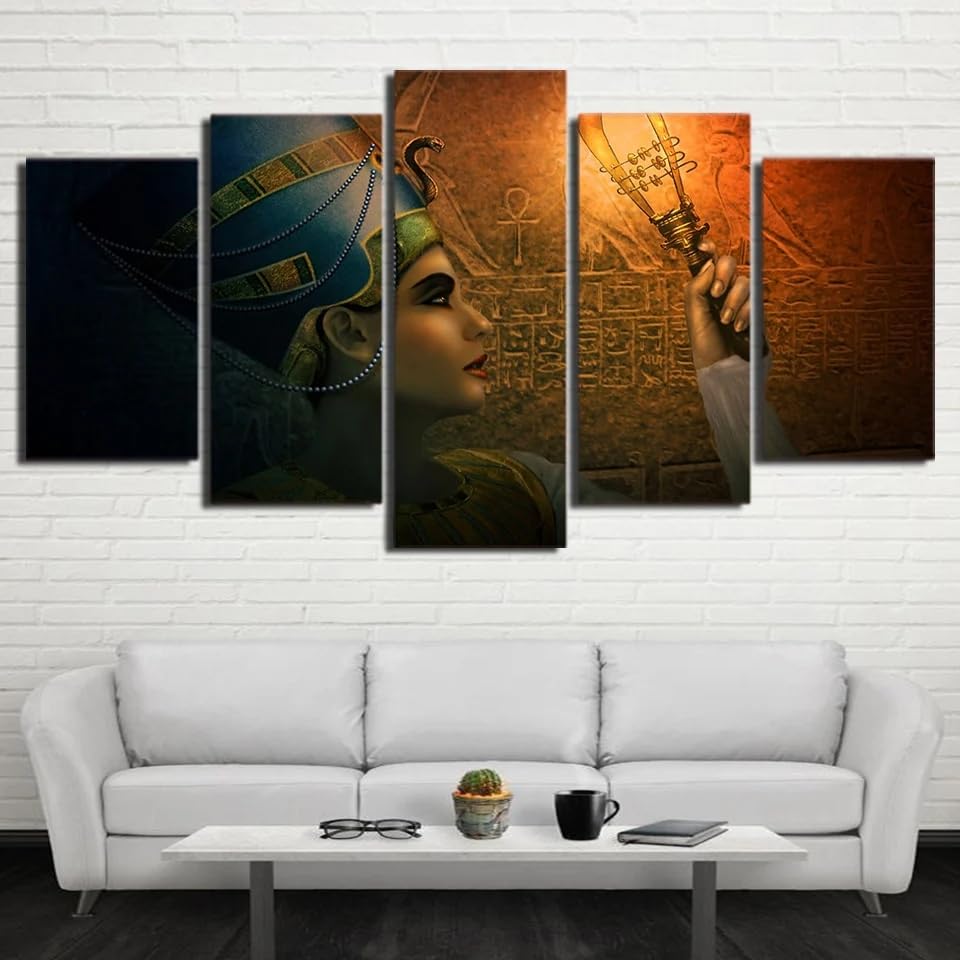 Impression sur toile Reine d'Egypte grand tableau decoration murale salon haut de gamme