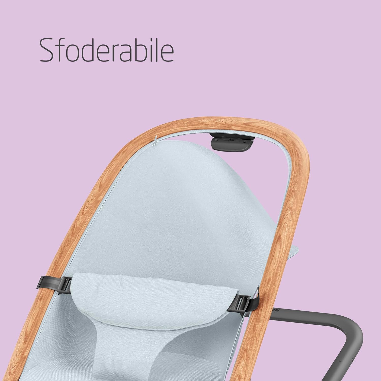 Maxi-Cosi Kori Sdraietta Neonati in Tessuto, 0-6 mesi, 9 kg, Sdraietta Pieghevole, 3 Posizioni di Reclinabile, Chiusura Compatta, Cinture Easy-in, Chiusura Compatta, Essential Grey