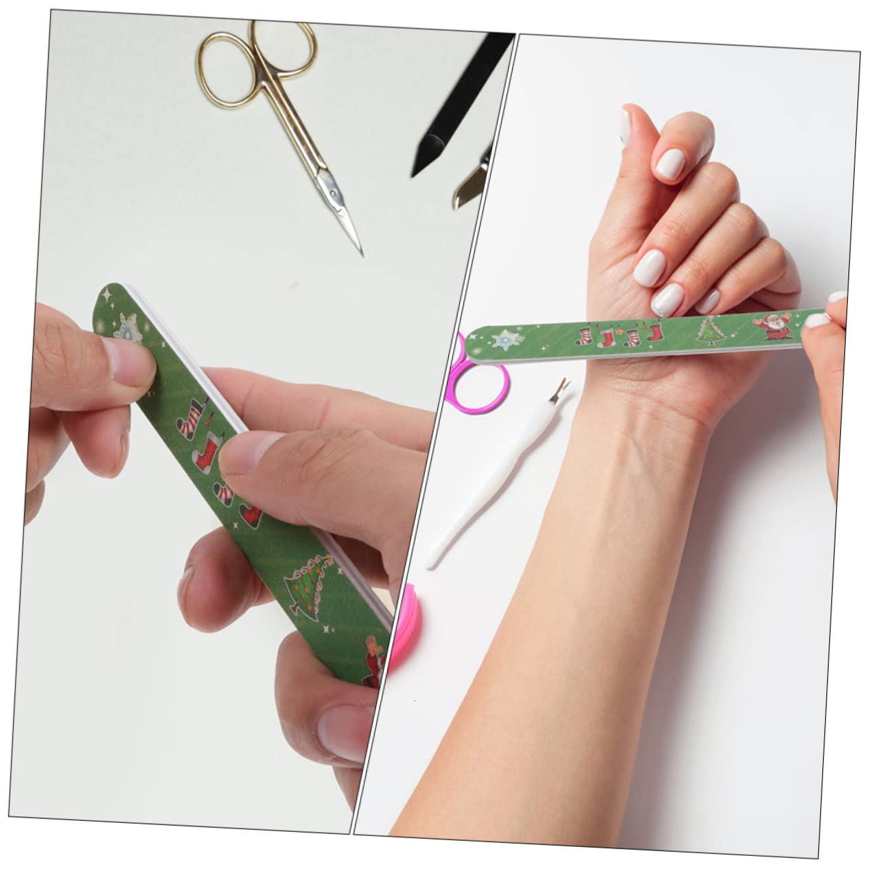 minkissy 120stücke Weihnachtsmotiv Nagelfeilen Eva Nagelfeilen Für Maniküre Und Pediküre Handheld Nagelpflegewerkzeuge Mit Kreativen Designs Für Natürliche Und Künstliche Nägel