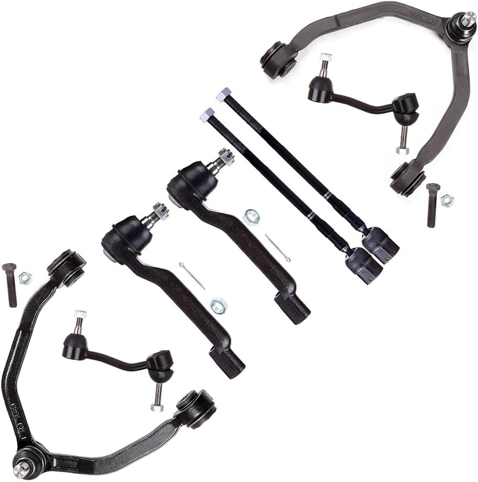 cciyu Inner Tie Rod Ends Outer Tie Rod Ends Front Sway Bar End Links Upper Control Arms Compatible fit for 1993-1997 for Ford Thunderbird 1993-1997 for Mercury Cougar 8pcs Suspension Kit