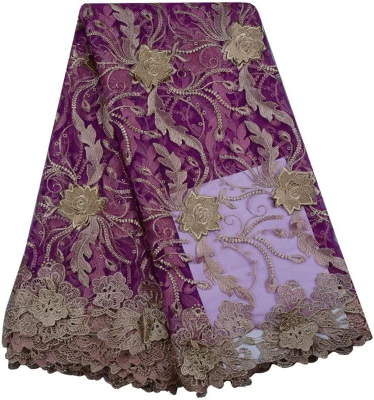 Miniatura 3 de Mahacraft - Tela de encaje africana nigeriana bordada de tul con malla suiza tela de encaje para novia y novia de gasa francesa tela de encaje