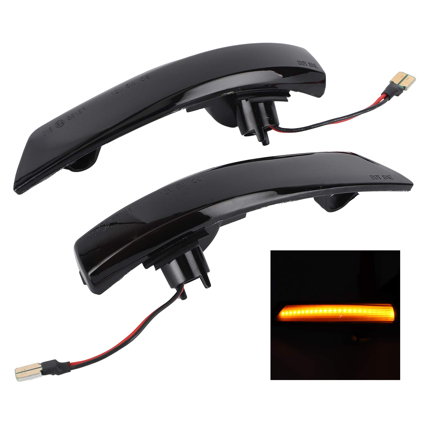 Fydun Lampeggiatori LED Dinamici Per Specchietti Retrovisori – Indicatori Di Direzione A Scorrimento Per Ford Focus Mk2 Mk3 E Mondeo Mk4, 1 Paio - 2