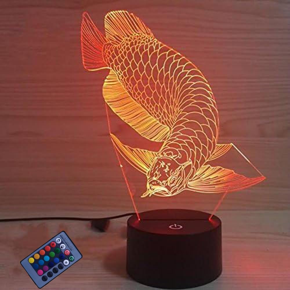 Creative 3D Wolf Night Light 16 Colors Changing USB Power Remote Control Touch Switch Decor Lamp Optical Illusion LED Table Desk Lamp
