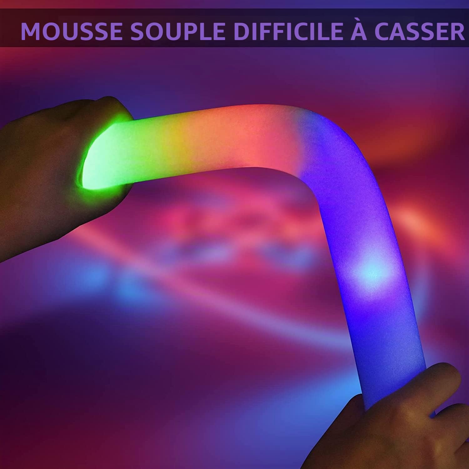 Bâtons lumineux à LED, bâtons lumineux à LED, bâtons lumineux en mousse LED, lumières en 3 modes, bâtons de fête pour fêtes, mariages, anniversaires, fêtes (56pcs)