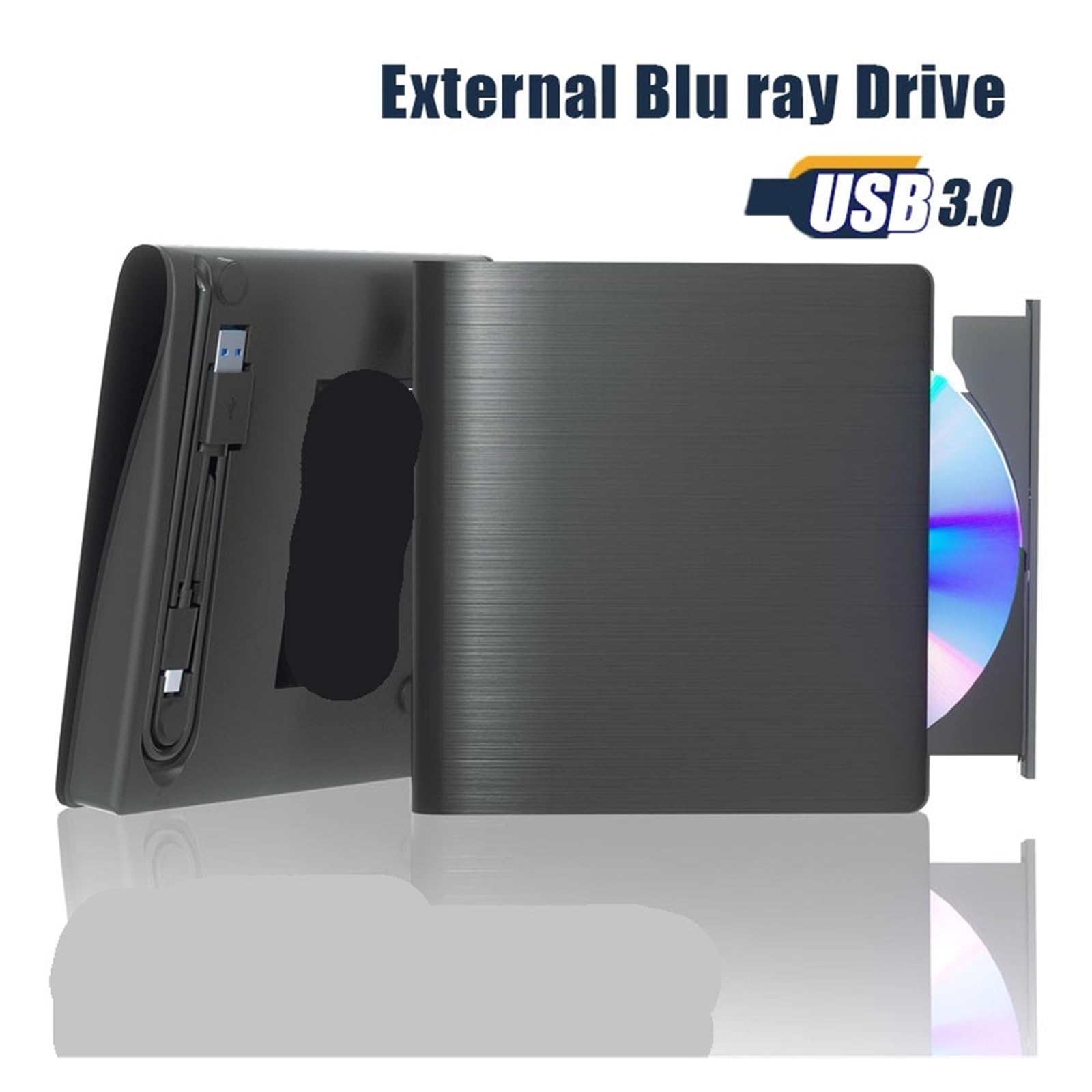 Zewnętrzny napęd Blu-ray, napęd optyczny do laptopa, komputera stacjonarnego, nagrywarki CD, kompatybilny Szybko i wygodnie(Nero)