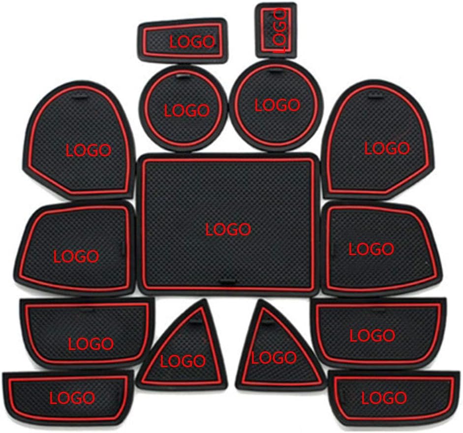 Vkospy 15Pcs Compatible with Grand Cherokee 2011-2015 Interior Cherokee accessories,Interior Door Slot Non-Slip Mat Auto Gate Groove Cup Pads