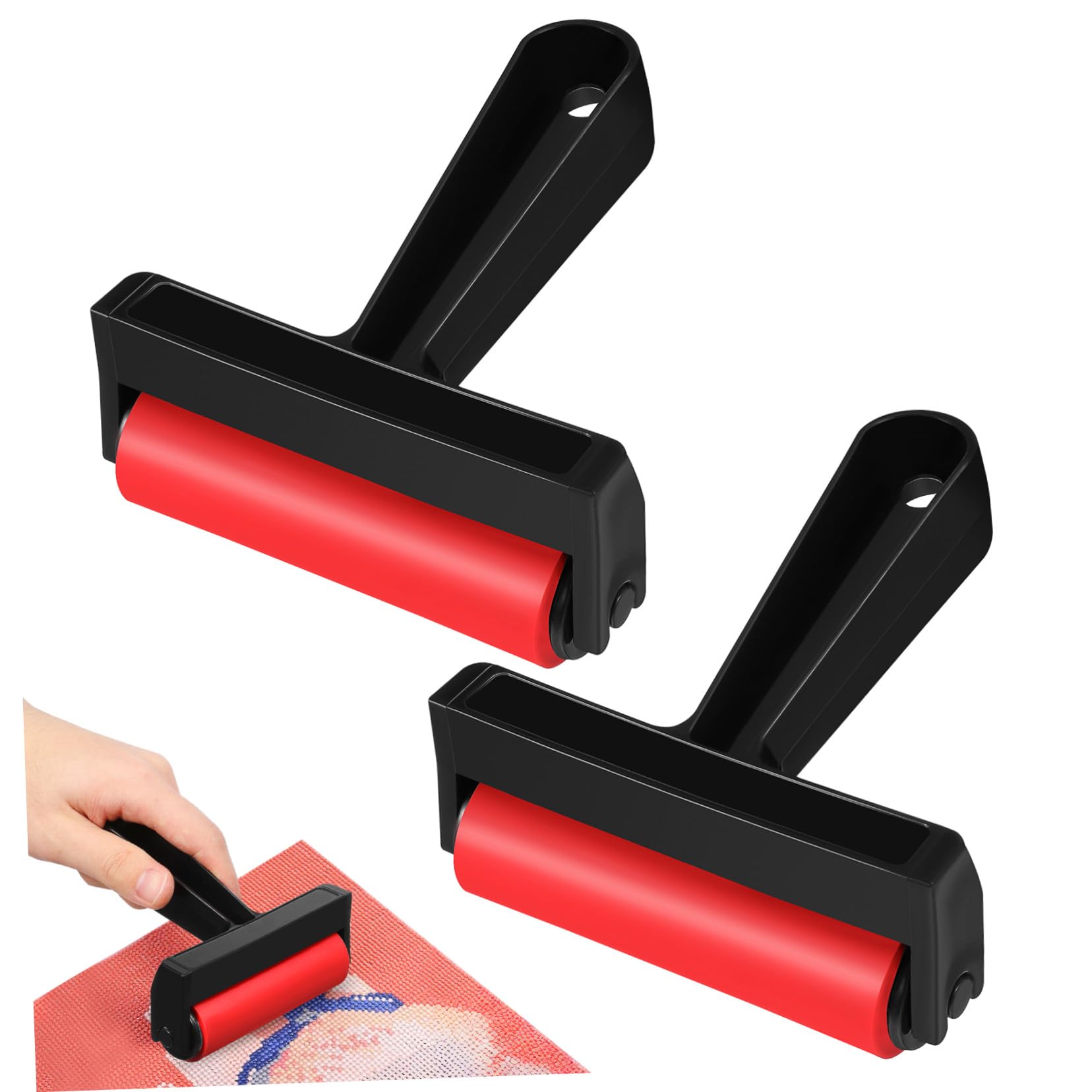 Housoutil 10 Piezas Rodillos de Impresión para Manualidades Unidades Herramienta Multiusos para Pintura Diamante Rodillos de Presión para Arte y Material Plástico Ligero y Ergonómico