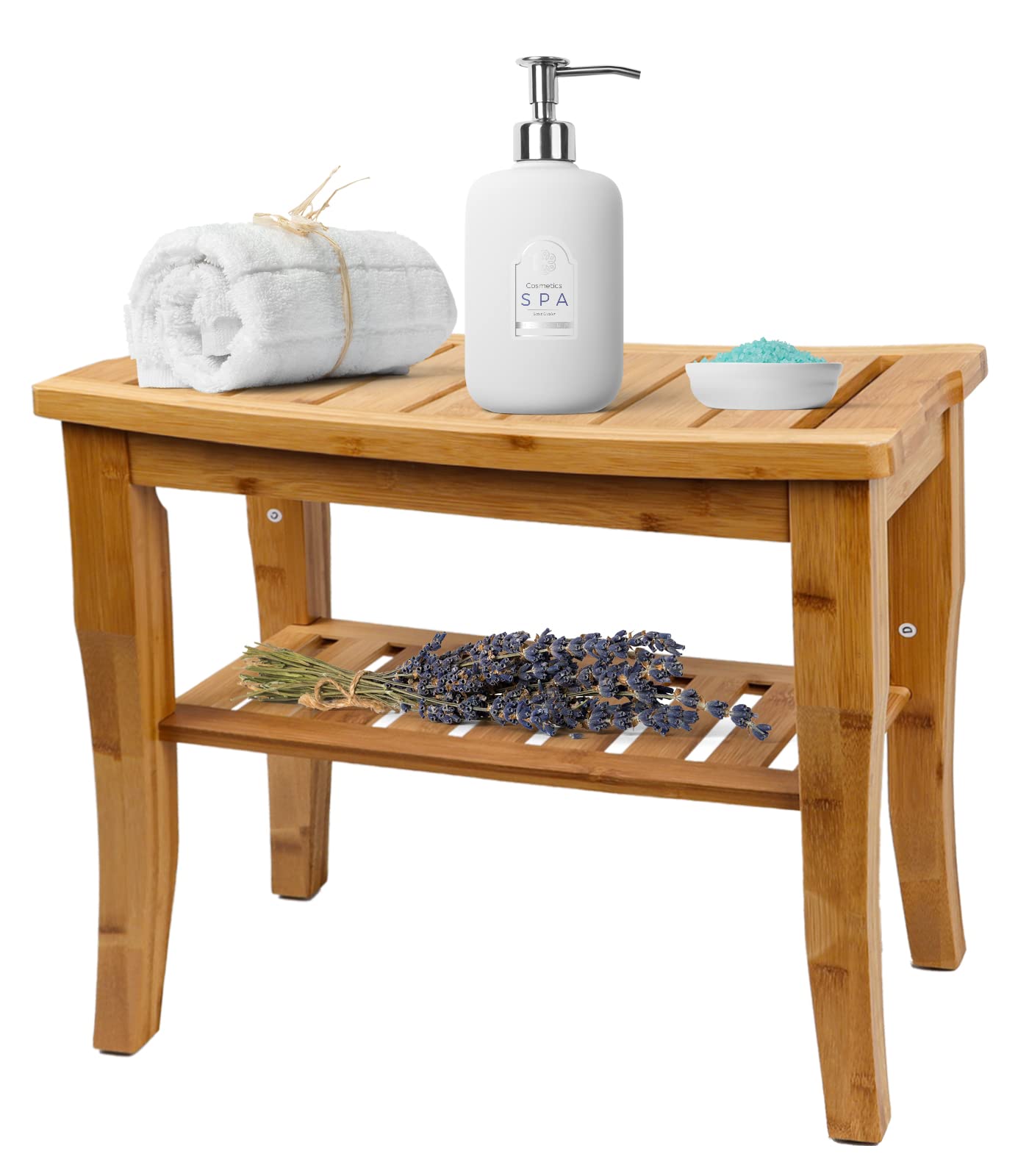 Buy Shower Chairs Shower Bench Spa Stool Wood 2Tier SeatSpa Bath