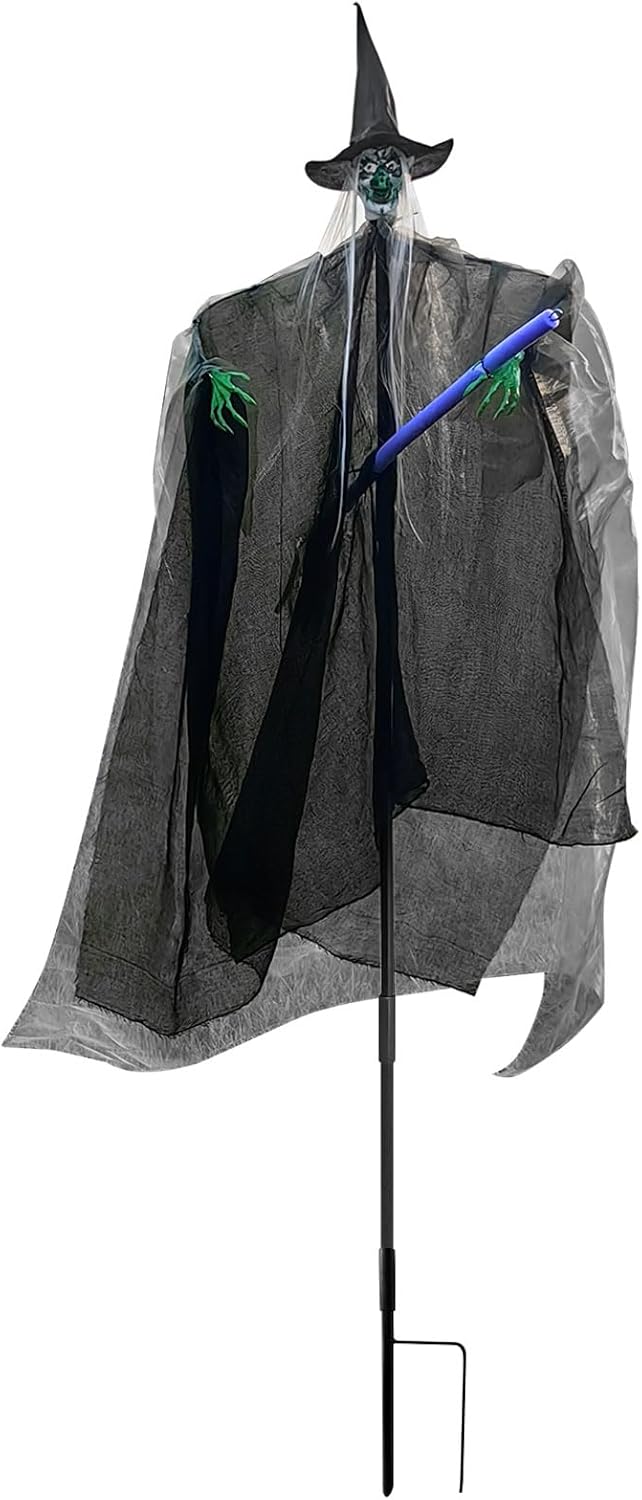 Scarecrow Screaming Ghost Halloween Scary Ghost of Death Ghost Flying Halloween Decoration Gardenscarecrow for GardenTo Scare Birds (Green Black)