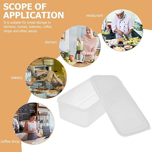 Miniatura 6 de Kichvoe Recipientes para alimentos, 2 unidades, caja de pan, reutilizable, hermética, transparente, para almacenamiento de pan, para cocina,